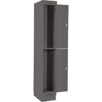 Clean Line Lockers, 2 -tier, Bank of 4, 48" x 18" x 76", Steel, Charcoal, Rivet (Assembled) Moffatt Supply & Specialties