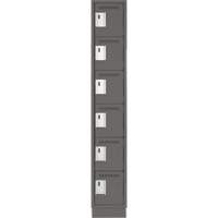 Clean Line Lockerette, 6 -tier, 12" x 18" x 76", Steel, Charcoal, Rivet (Assembled) Moffatt Supply & Specialties