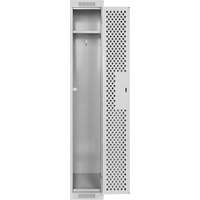 Clean Line Lockers, 12" x 12" x 72", Steel, Grey, Rivet (Assembled), Perforated Moffatt Supply & Specialties
