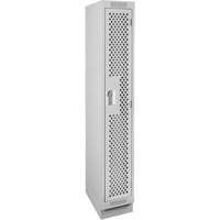 Clean Line Lockers, 12" x 18" x 76", Steel, Grey, Rivet (Assembled), Perforated Moffatt Supply & Specialties