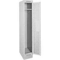 Clean Line Lockers, 12" x 18" x 76", Steel, Grey, Rivet (Assembled), Perforated Moffatt Supply & Specialties