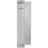 Clean Line Lockers, 12" x 18" x 76", Steel, Grey, Rivet (Assembled), Perforated Moffatt Supply & Specialties