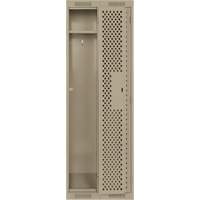 Clean Line Lockers, Bank of 2, 24" x 12" x 72", Steel, Beige, Rivet (Assembled), Perforated Moffatt Supply & Specialties