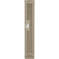 Clean Line Lockers, 12" x 15" x 76", Steel, Beige, Rivet (Assembled), Perforated Moffatt Supply & Specialties