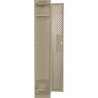 Clean Line Lockers, 12" x 15" x 76", Steel, Beige, Rivet (Assembled), Perforated Moffatt Supply & Specialties