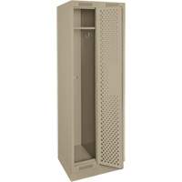 Clean Line Lockers, Bank of 2, 24" x 15" x 76", Steel, Beige, Rivet (Assembled), Perforated Moffatt Supply & Specialties