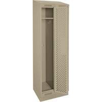 Clean Line Lockers, Bank of 2, 24" x 18" x 82", Steel, Beige, Rivet (Assembled), Perforated Moffatt Supply & Specialties