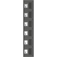 Assembled Lockerettes Clean Line Perforated Economy Lockers, 6 -tier, 18" x 72" x 12", Steel Moffatt Supply & Specialties