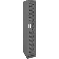 Clean Line Lockers, 12" x 15" x 76", Steel, Charcoal, Rivet (Assembled), Perforated Moffatt Supply & Specialties