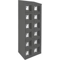 Assembled Lockerettes Clean Line Perforated Economy Lockers, 6 -tier, Bank of 2, 18" x 72" x 12", Steel Moffatt Supply & Specialties