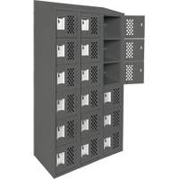 Assembled Lockerettes Clean Line Perforated Economy Lockers, 6 -tier, Bank of 3, 18" x 72" x 12", Steel Moffatt Supply & Specialties