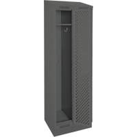 Clean Line Lockers, Bank of 2, 24" x 18" x 82", Steel, Charcoal, Rivet (Assembled), Perforated Moffatt Supply & Specialties
