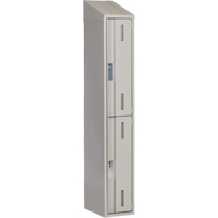 Concorde Heavy-Duty Lockers, 2 -tier, 12" x 18" x 78", Steel, Grey, Welded (Assembled) Moffatt Supply & Specialties
