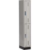 Concorde Heavy-Duty Lockers, 2 -tier, 12" x 18" x 76", Steel, Grey, Welded (Assembled) Moffatt Supply & Specialties