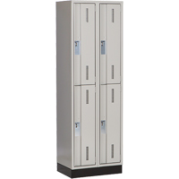 Concorde Heavy-Duty Lockers, 2 -tier, Bank of 2, 24" x 18" x 76", Steel, Grey, Welded (Assembled) Moffatt Supply & Specialties