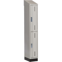 Concorde Heavy-Duty Lockers, 2 -tier, 12" x 18" x 82", Steel, Grey, Welded (Assembled) Moffatt Supply & Specialties