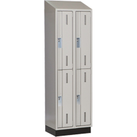 Concorde Heavy-Duty Lockers, 2 -tier, Bank of 2, 24" x 18" x 82", Steel, Grey, Welded (Assembled) Moffatt Supply & Specialties