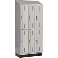 Concorde Heavy-Duty Lockers, 2 -tier, Bank of 3, 36" x 18" x 82", Steel, Grey, Welded (Assembled) Moffatt Supply & Specialties