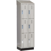 Concorde Heavy-Duty Lockers, 3 -tier, Bank of 2, 24" x 18" x 82", Steel, Grey, Welded (Assembled) Moffatt Supply & Specialties