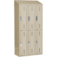 Concorde Heavy-Duty Lockers, 2 -tier, Bank of 3, 36" x 18" x 78", Steel, Beige, Welded (Assembled) Moffatt Supply & Specialties
