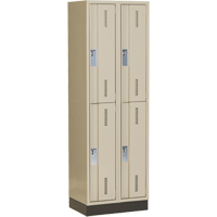 Concorde Heavy-Duty Lockers, 2 -tier, Bank of 2, 24" x 18" x 76", Steel, Beige, Welded (Assembled) Moffatt Supply & Specialties