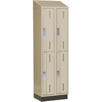 Concorde Heavy-Duty Lockers, 2 -tier, Bank of 2, 24" x 18" x 82", Steel, Beige, Welded (Assembled) Moffatt Supply & Specialties