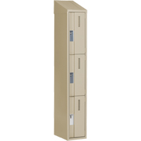 Concorde Heavy-Duty Lockers, 3 -tier, 12" x 18" x 78", Steel, Beige, Welded (Assembled) Moffatt Supply & Specialties