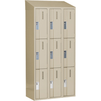Concorde Heavy-Duty Lockers, 3 -tier, Bank of 3, 36" x 18" x 78", Steel, Beige, Welded (Assembled) Moffatt Supply & Specialties