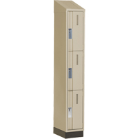 Concorde Heavy-Duty Lockers, 3 -tier, 12" x 18" x 82", Steel, Beige, Welded (Assembled) Moffatt Supply & Specialties
