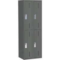 Concorde Heavy-Duty Lockers, 2 -tier, Bank of 2, 24" x 18" x 72", Steel, Charcoal, Welded (Assembled) Moffatt Supply & Specialties