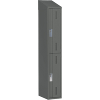 Concorde Heavy-Duty Lockers, 2 -tier, 12" x 18" x 78", Steel, Charcoal, Welded (Assembled) Moffatt Supply & Specialties