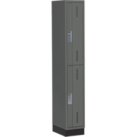 Concorde Heavy-Duty Lockers, 2 -tier, 12" x 18" x 76", Steel, Charcoal, Welded (Assembled) Moffatt Supply & Specialties