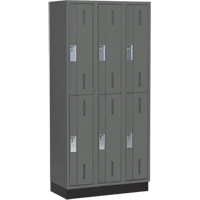 Concorde Heavy-Duty Lockers, 2 -tier, Bank of 3, 36" x 18" x 76", Steel, Charcoal, Welded (Assembled) Moffatt Supply & Specialties