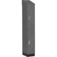 Concorde Heavy-Duty Lockers, 2 -tier, 12" x 18" x 82", Steel, Charcoal, Welded (Assembled) Moffatt Supply & Specialties