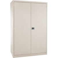 Deep Hi-Boy Storage Cabinet, Steel, 4 Shelves, 72" H x 36" W x 24" D, Beige Moffatt Supply & Specialties