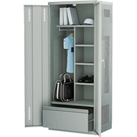 Casier de luxe pour &eacute;quipement, Acier, 36" la x 24" p x 72" h, Gris Moffatt Supply & Specialties