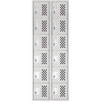 Clean Line Lockerettes, 6 -tier, Bank of 2, 18" x 72" x 12", Steel Moffatt Supply & Specialties