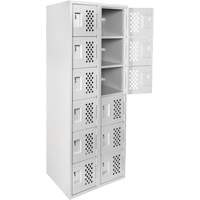Clean Line Lockerettes, 6 -tier, Bank of 2, 18" x 72" x 12", Steel Moffatt Supply & Specialties