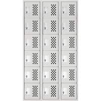 Clean Line Lockerettes, 6 -tier, Bank of 3, 18" x 72" x 12", Steel Moffatt Supply & Specialties