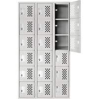 Clean Line Lockerettes, 6 -tier, Bank of 3, 18" x 72" x 12", Steel Moffatt Supply & Specialties