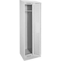 Clean Line Lockers, Bank of 2, 24" x 18" x 82", Steel, Grey, Rivet (Assembled), Perforated Moffatt Supply & Specialties