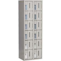 Concorde Heavy-Duty Lockers, 6 -tier, Bank of 2, 24" x 18" x 72", Steel, Grey, Welded (Assembled) Moffatt Supply & Specialties