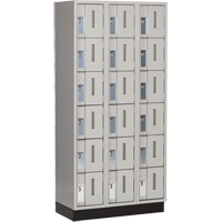 Concorde Heavy-Duty Lockers, 6 -tier, Bank of 3, 36" x 18" x 76", Steel, Grey, Welded (Assembled) Moffatt Supply & Specialties