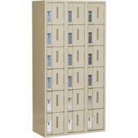 Concorde Heavy-Duty Lockers, 6 -tier, Bank of 3, 36" x 18" x 72", Steel, Beige, Welded (Assembled) Moffatt Supply & Specialties