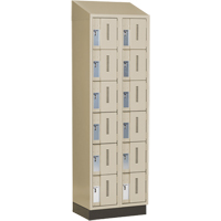 Concorde Heavy-Duty Lockers, 6 -tier, Bank of 2, 24" x 18" x 82", Steel, Beige, Welded (Assembled) Moffatt Supply & Specialties