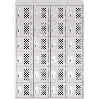 Assembled Clean Line Perforated Economy Lockers, 6 -tier, Bank of 4, 18" x 72" x 12", Steel Moffatt Supply & Specialties