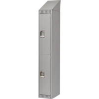 Lockers, 2 -tier, 12" x 18" x 82", Steel, Grey, Knocked Down Moffatt Supply & Specialties