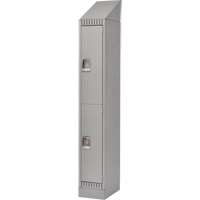 Lockers, 2 -tier, 12" x 18" x 86", Steel, Grey, Knocked Down Moffatt Supply & Specialties