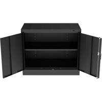 Standard Desk-High Cabinet, Steel, 30" H x 36" W x 18" D, Black Moffatt Supply & Specialties