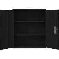 Armoire de rangement Lo-Boy, Acier, 2 Tablettes, 42" h x 36" la x 18" P, Noir Moffatt Supply & Specialties